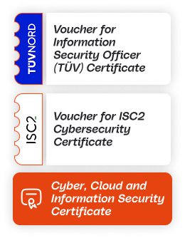 Certifications: Certificate of participation, ISC2 CC, TÜV Information Security Officer