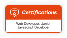 Certifications for Web Developer and Junior Javascript Developer