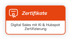 Zertifizierungsabzeichen für Digitale Verkäufe mit KI und Hubspot