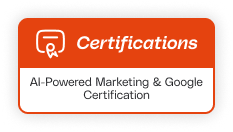 Badge for AI-powered marketing and Google certification