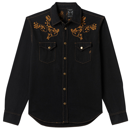 Gibson | Billy Reid x Gibson Embroidered Denim Shirt Black