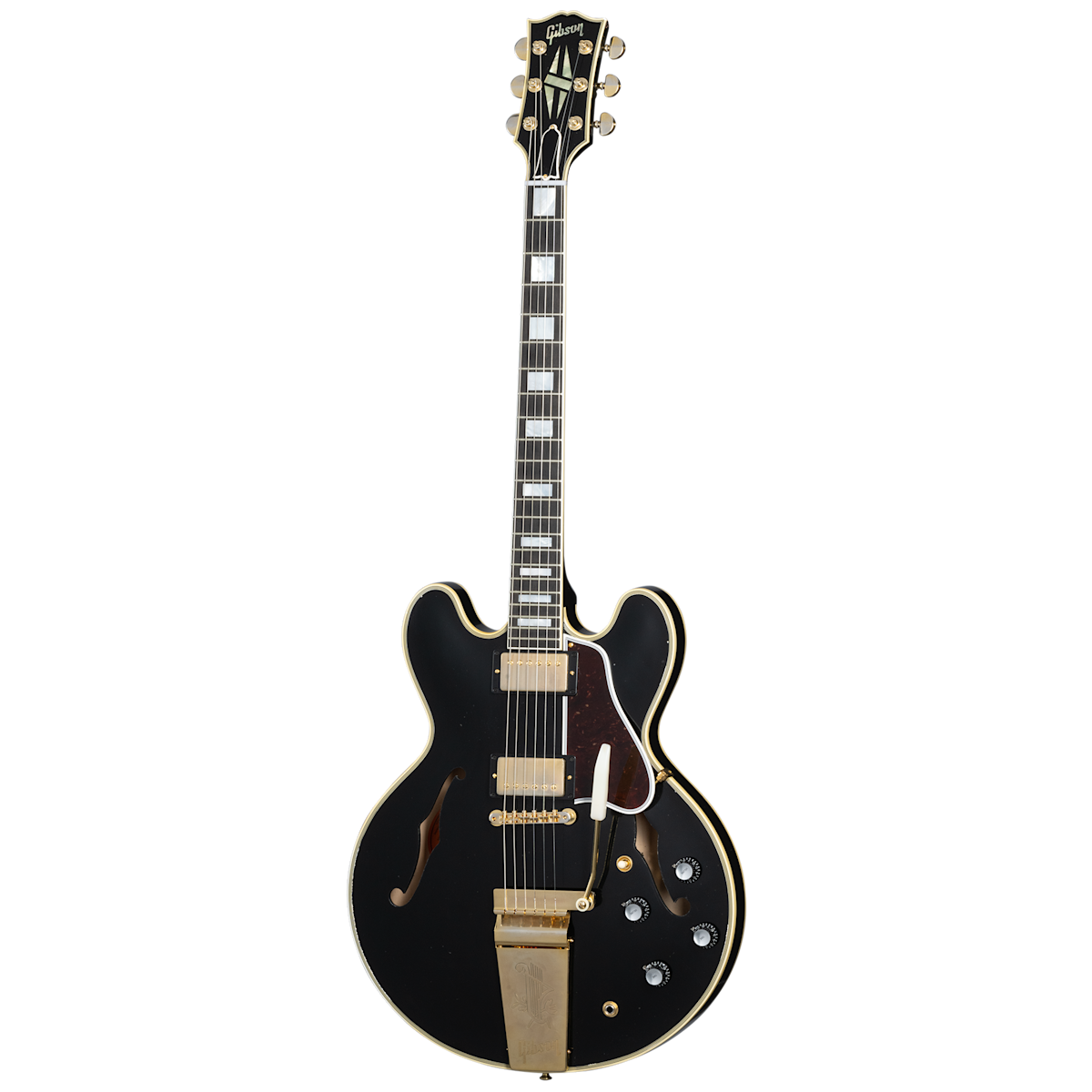 Gibson | 60s ES-355 Reissue Maestro Vibrola Ebony Light Aged Ebony