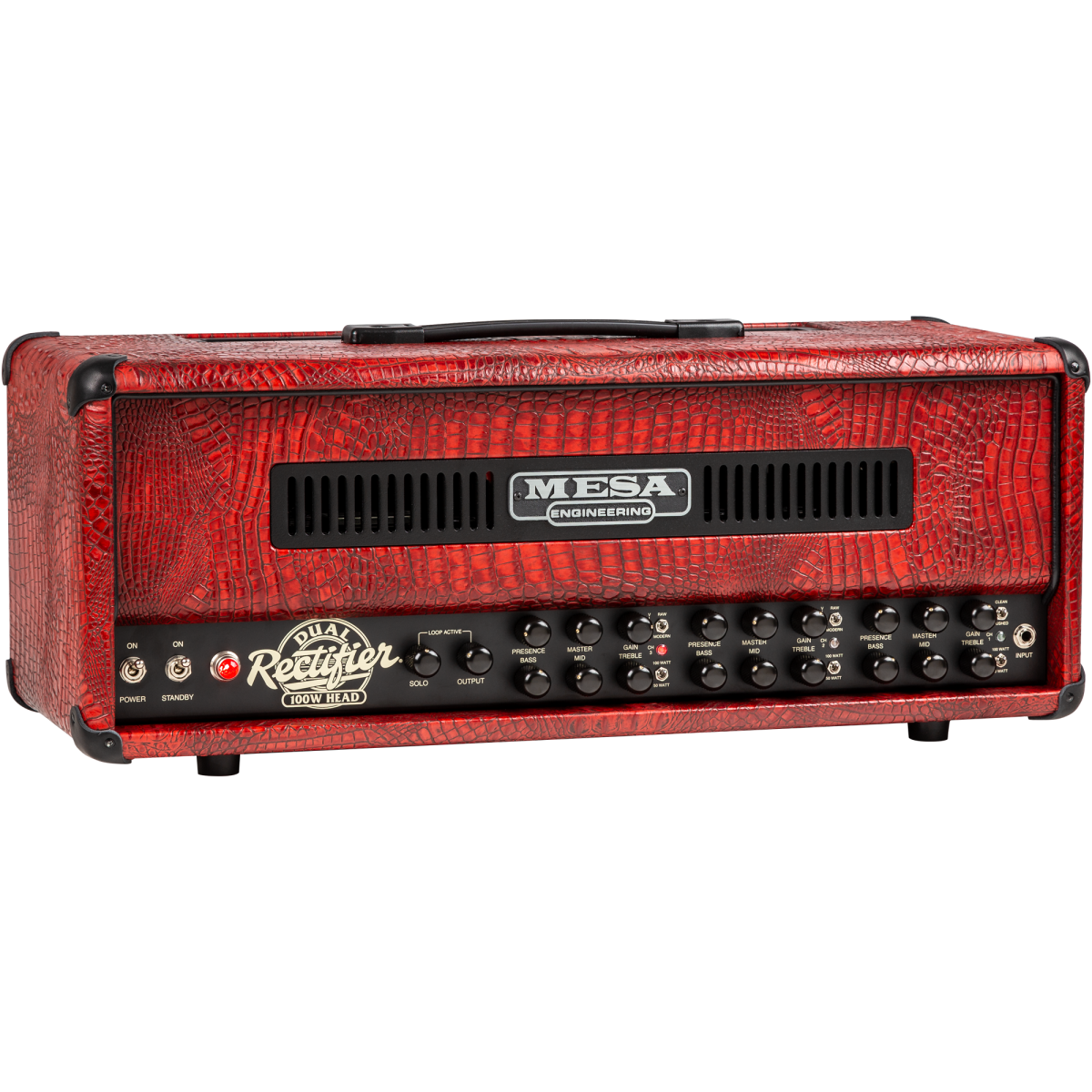 Custom Configured Dual Rectifier Head, Antique Red King Crocodile