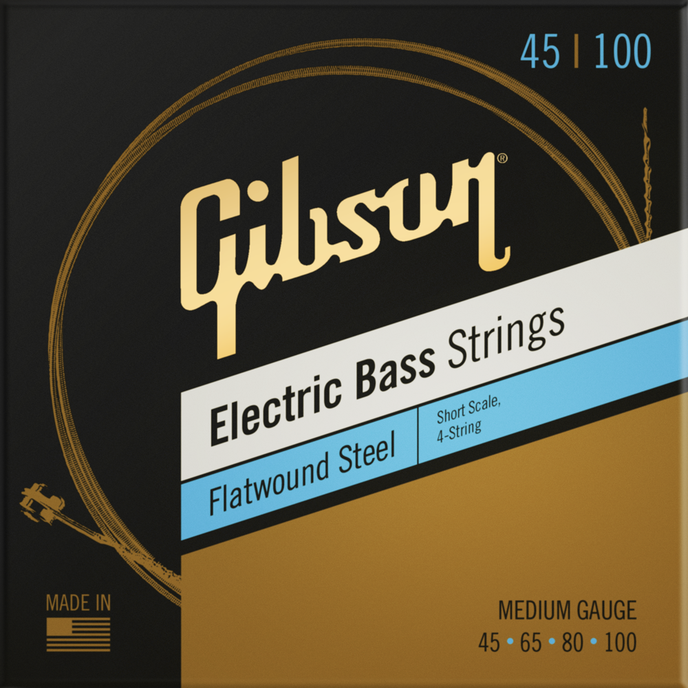 Flatwound Electric Bass Strings Short Scale Gibson