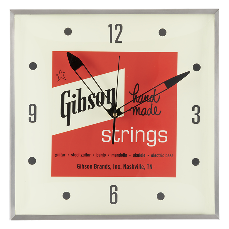 Gibson Vintage Lighted Wall Clock - Handmade Strings