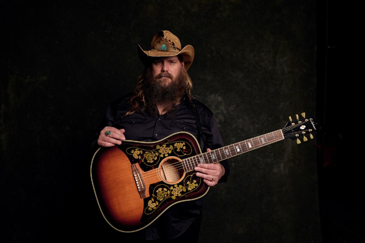 Chris Stapleton pictured with his new Epiphone Frontier.