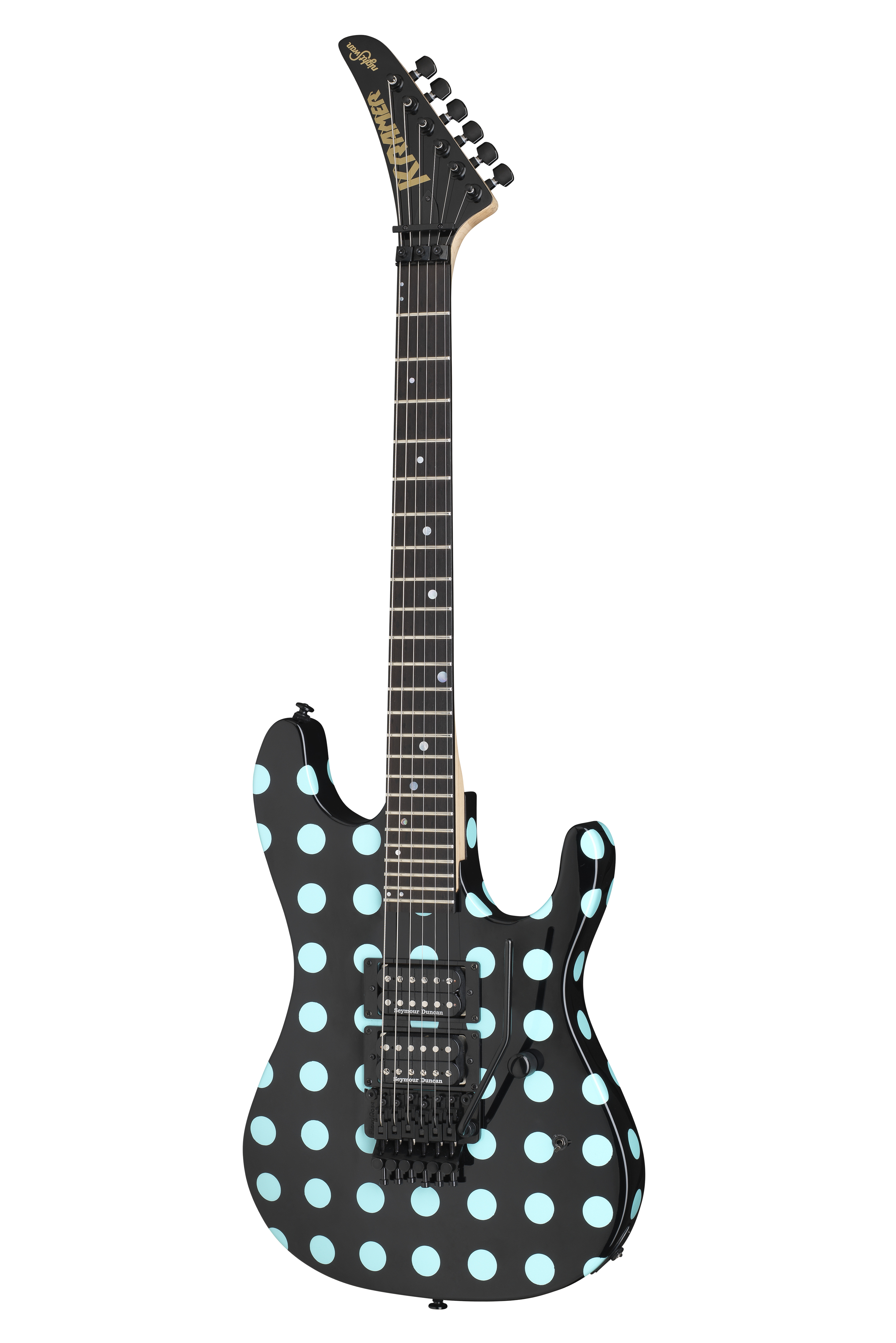 ソフトパープル KRAMER クレイマー NightSwan Black with Blue Polka Dots エレキギター セイモアダンカンPU  フロイドローズ