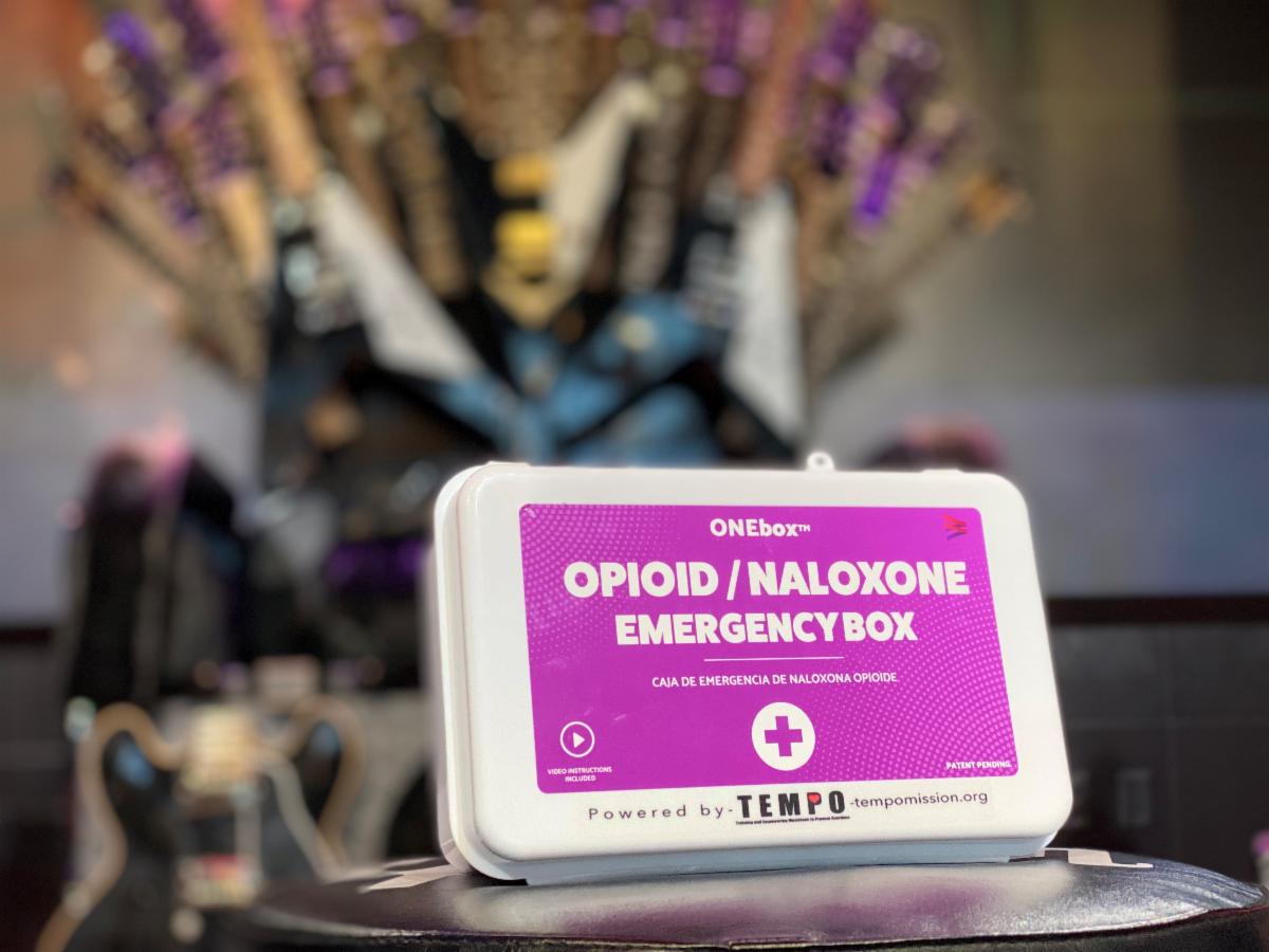 The ONEbox™ (Opioid Naloxone Emergency Box) kit.