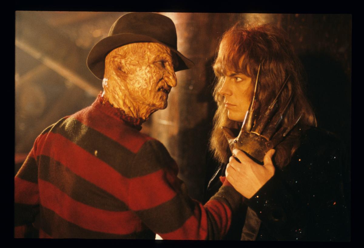 Freddy Krueger and Don Dokken on the set of the video shoot for “Dream Warriors.” Photo by Mark Weiss.