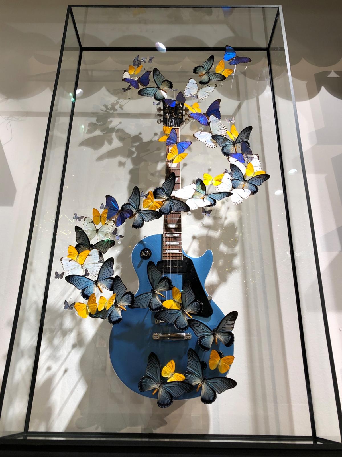 Benjamin Pietri’s Gibson Flying Les Paul art installation at Le Bon Marché in Paris, France.