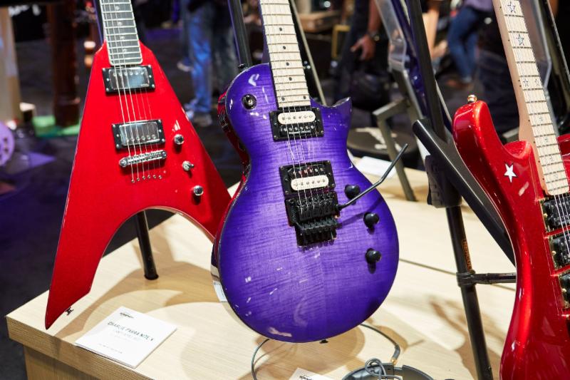 Kramer guitars displayed at SUMMER NAMM.
