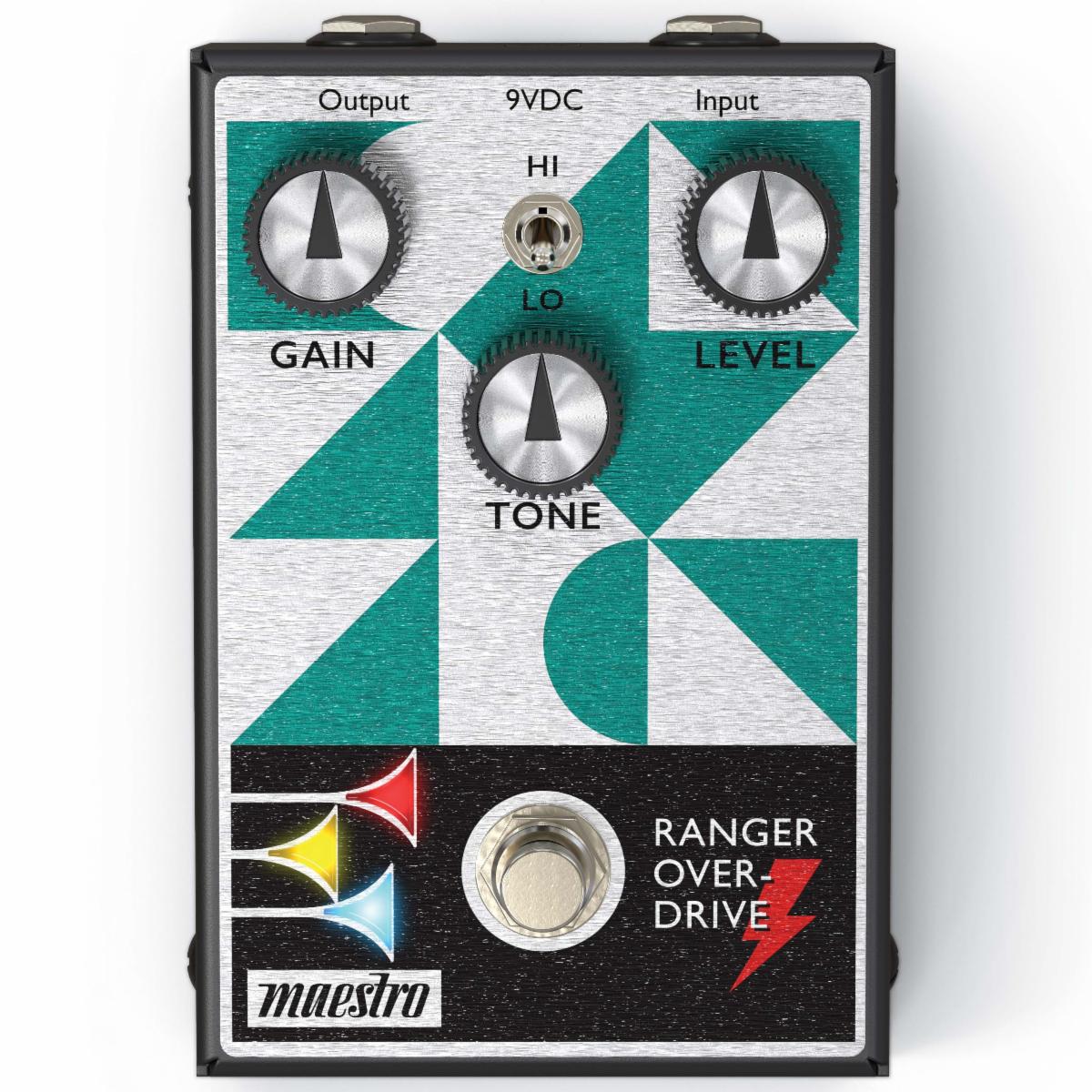 Inspired by the overdriven tones of some of the world’s most cherished vintage tube amps, the Maestro Ranger Overdrive is a modern, all-analog overdrive pedal featuring a Mode toggle switch that provides two different tonalities; a warm, expressive, amp-like overdrive and a second tonality that’s slightly cleaner and exceptionally touch-sensitive; it blends in some of the clean signal and is a great choice for use as an “always-on” effect that can be controlled with your pick attack and your guitar’s volume control.