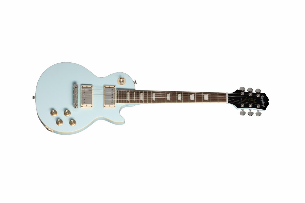 The Epiphone Power Players Les Paul in Ice Blue.