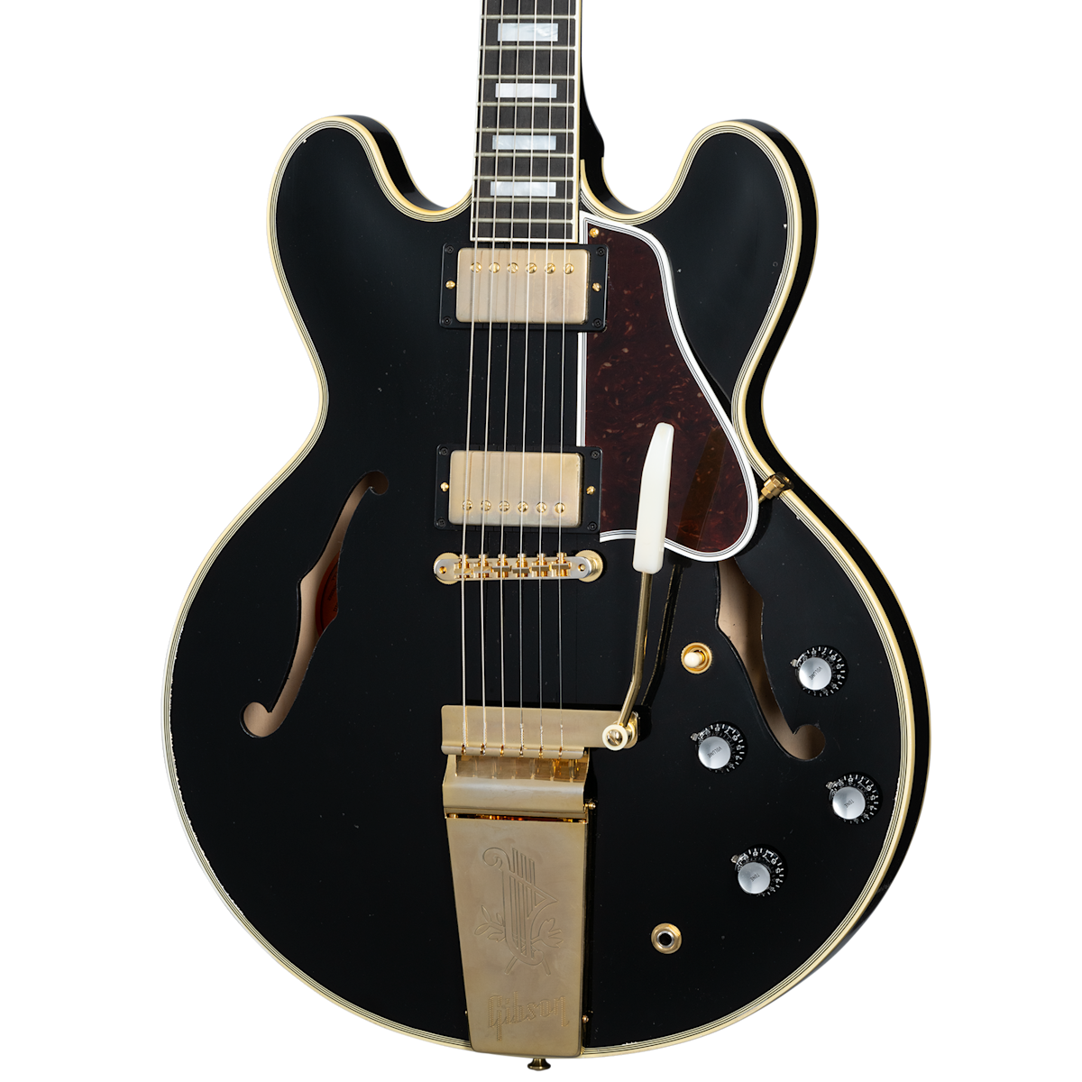 Gibson | 60s ES-355 Reissue Maestro Vibrola Ebony Light Aged Ebony