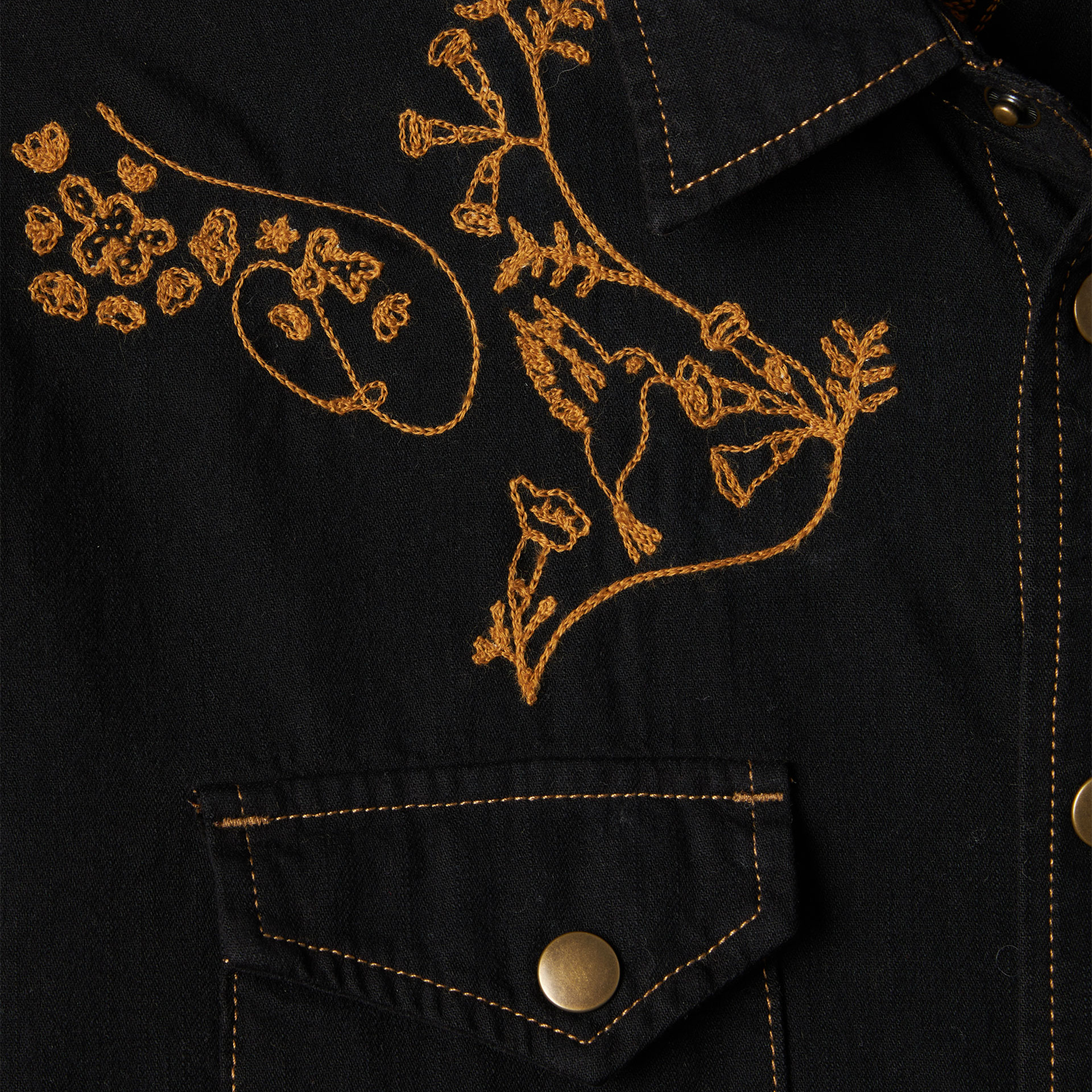 Gibson | Billy Reid x Gibson Embroidered Denim Shirt Black