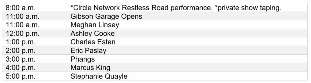 Saturday June 11 Schedule