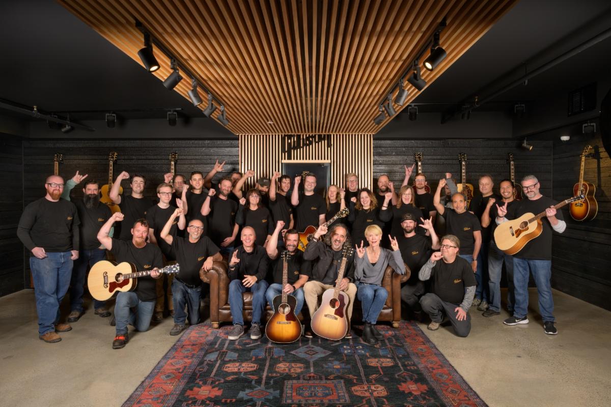 The Gibson Acoustic team in Bozeman, MT. Gibson Acoustic Craftory Expansion Celebration photos (credit Gibson):