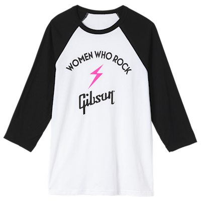 Women Who Rock x Gibson Baseball Tee (White)