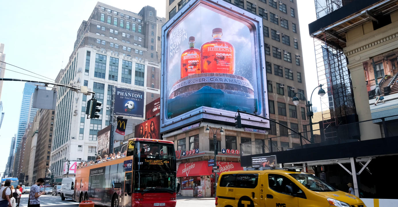Jefferson's Ocean on display in NYC's Time Square