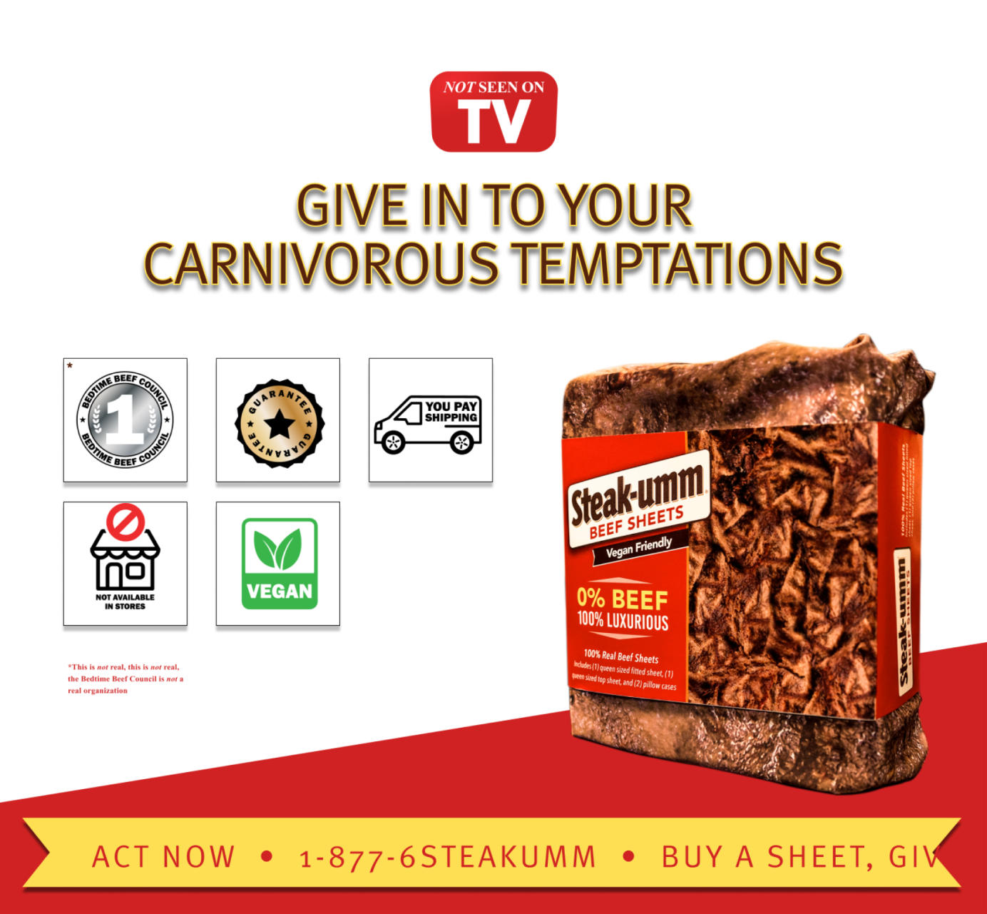 Screenshot of the 'Give in to Your Carnivorous Temptations' section of the beefsheets.com website.