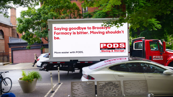 A Pods container with AI generated text about saying goodbye to Farmacy