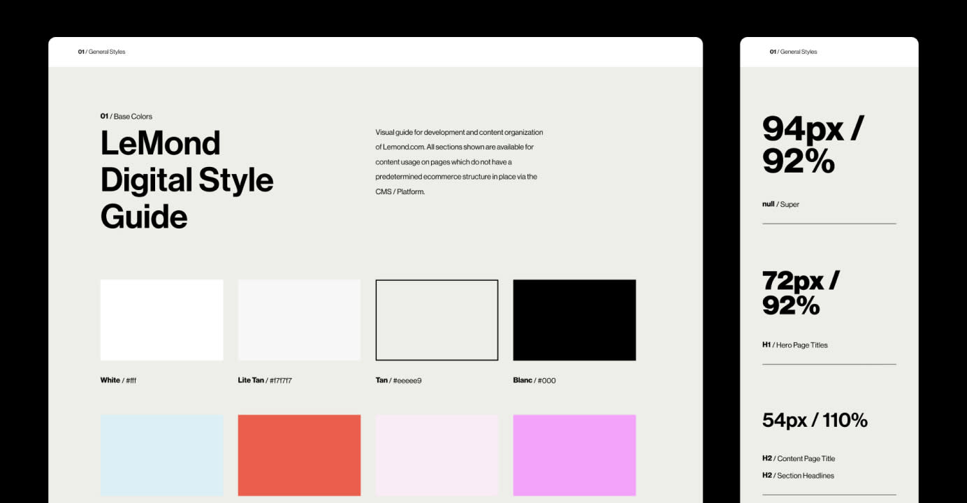 LeMond digital style guide