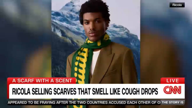 CNN broadcast discussing Ricola on screen