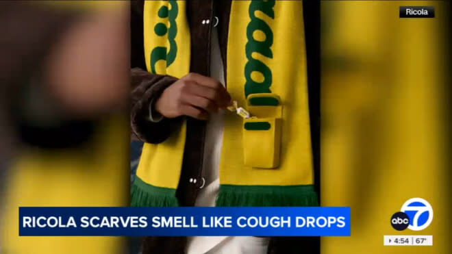 News coverage on ABC 7 of the Ricola scarf