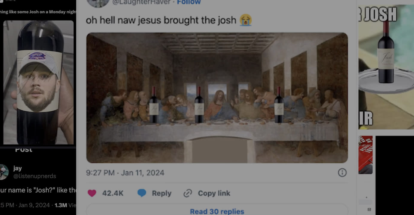 Mosaic of various pieces of Josh Cellars social media content