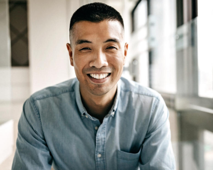 Aspen Dental dentures patient smiling.