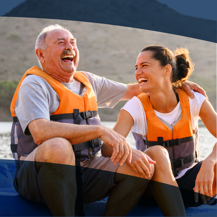 Implant denture patient enjoying life with dentures that have the stability of implants.