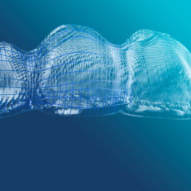 A close up of clear aligners. 