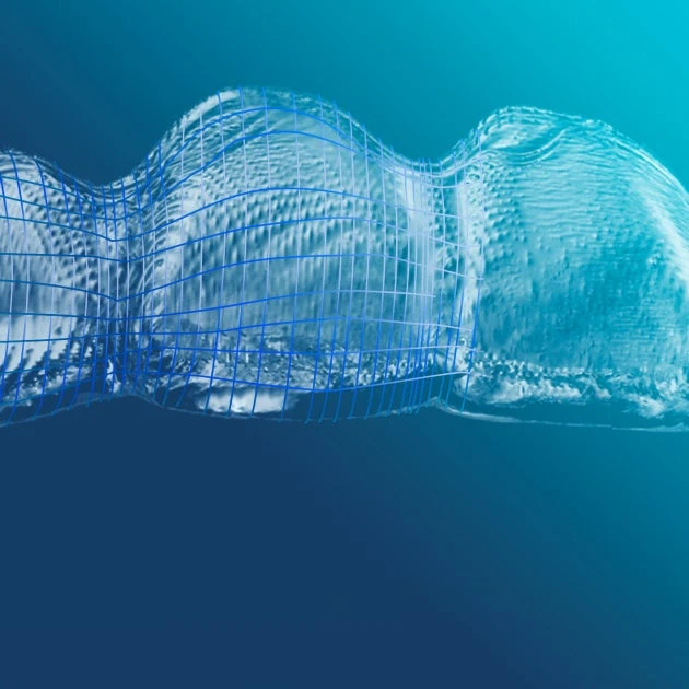 A close up of clear aligners.