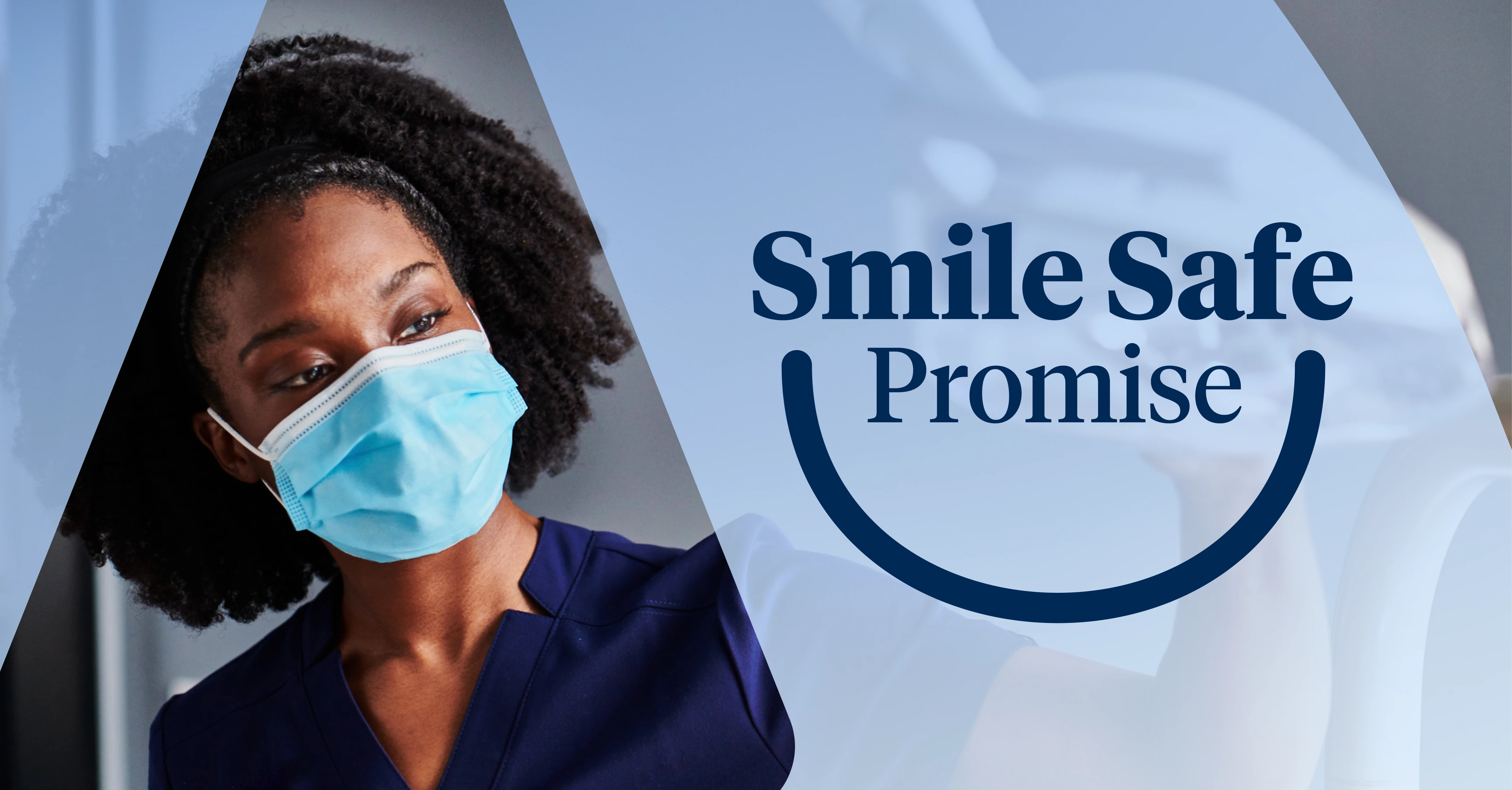 An Aspen Dental doctor with the Smile Safe logo overlaid. 
