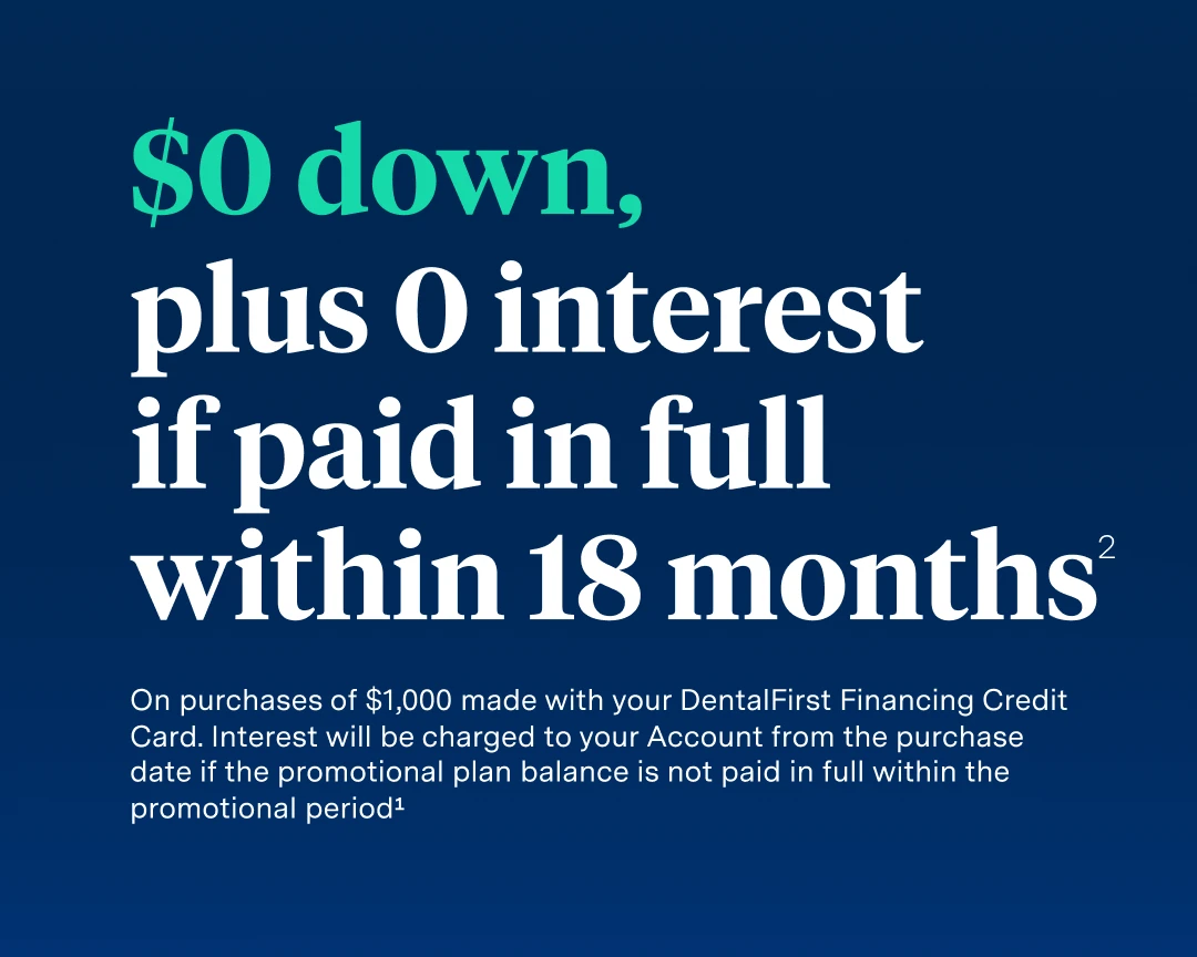$0 down plus 0 interest if paid in full within 18 months. 