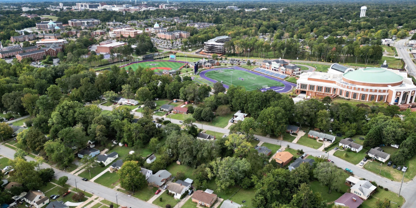 High Point University from the air. 