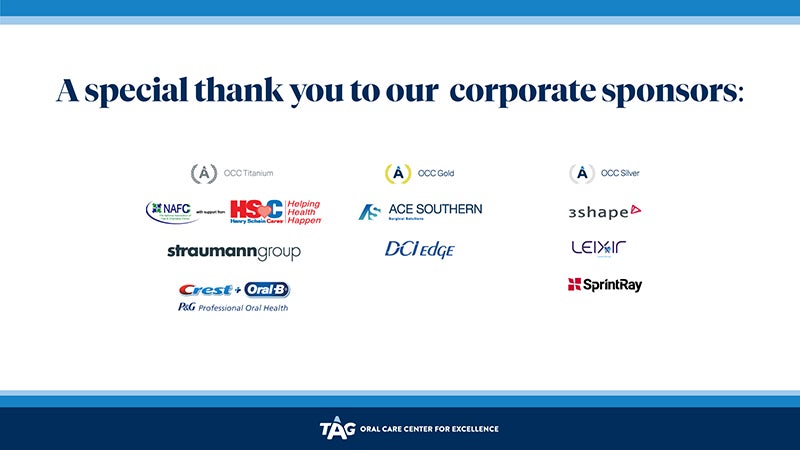 TAG OCC Thank You to Corporate Sponsors