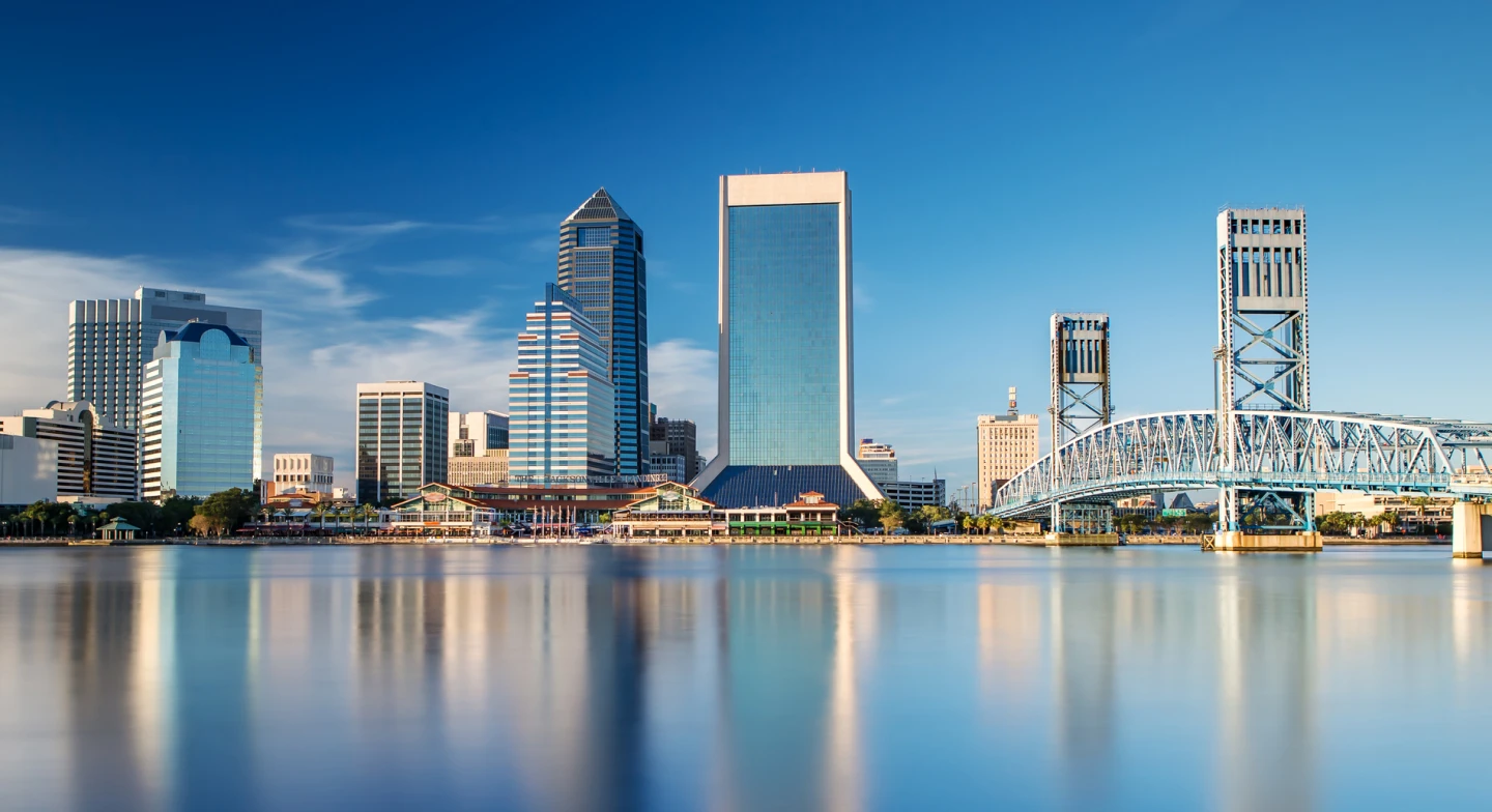 The City of Jacksonville from the water. 