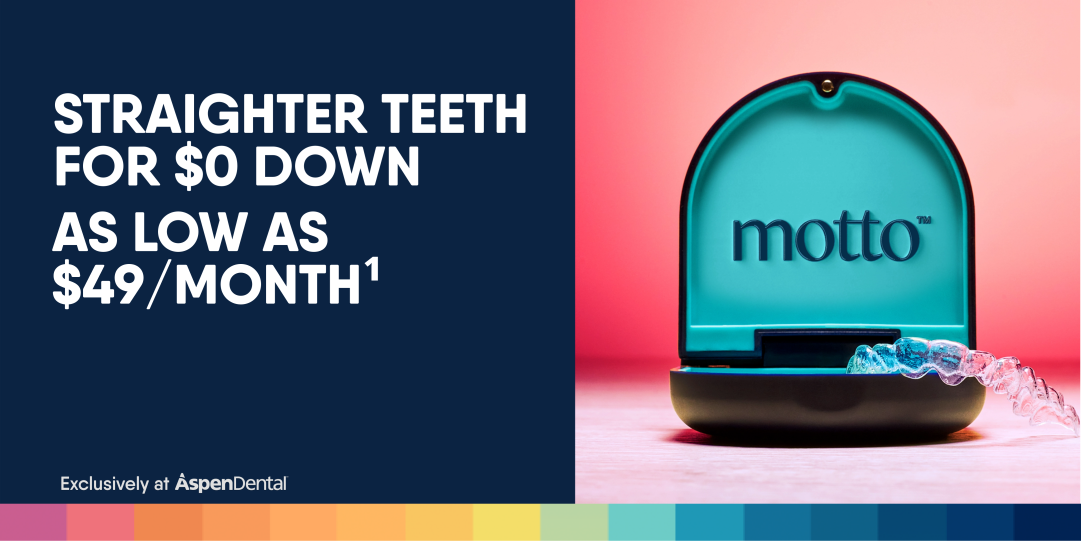 Straighter teeth for $0 down. As low as $49/month. Exclusively at Aspen Dental. 