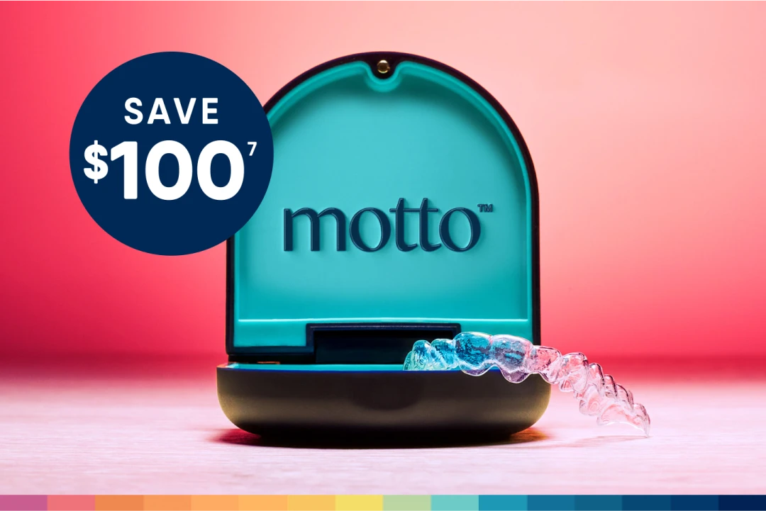 Save $100 on Motto clear aligners. 