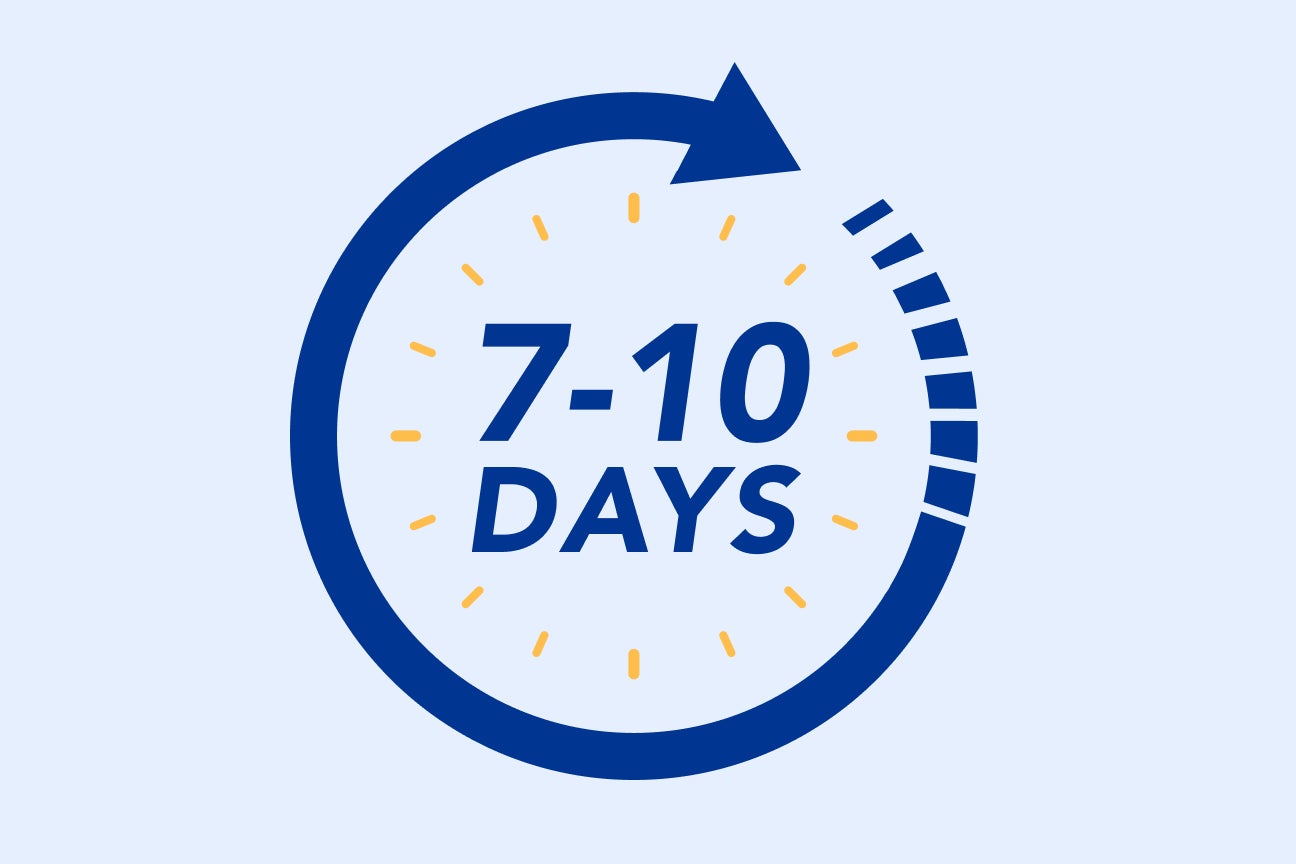 Text reads seven to ten days.