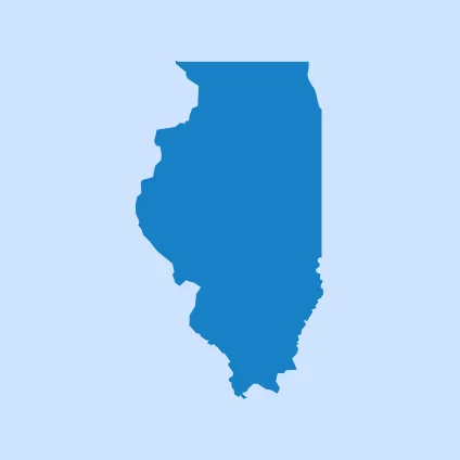 An outline of the state of Illinois. 