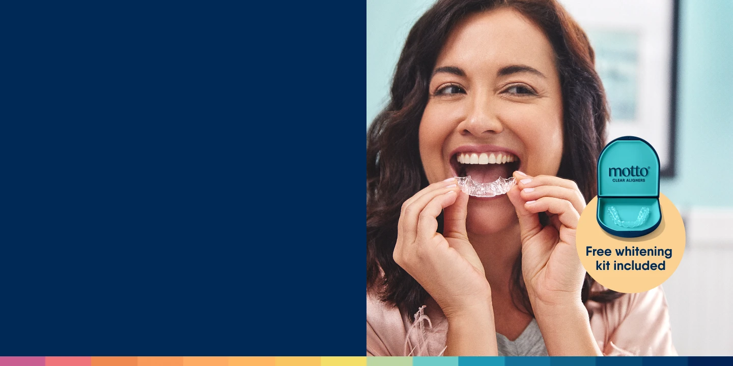 Motto clear aligners, whitening kit included. 