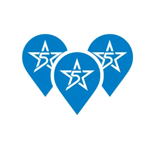 Five Star Urgent care location icons. 