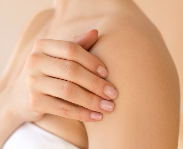 Closeup of smooth and tight bare skin.