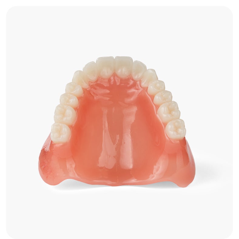 Aspen Dental signature dentures highlighting 4+ gum shades, 6 tooth shades, and durable material craftsmanship