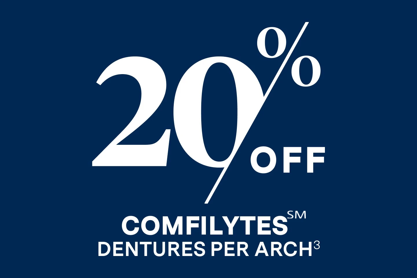 Transform your smile at a price you can afford. For a limited time, get 20% off dentures so you can get back to enjoying life your way.