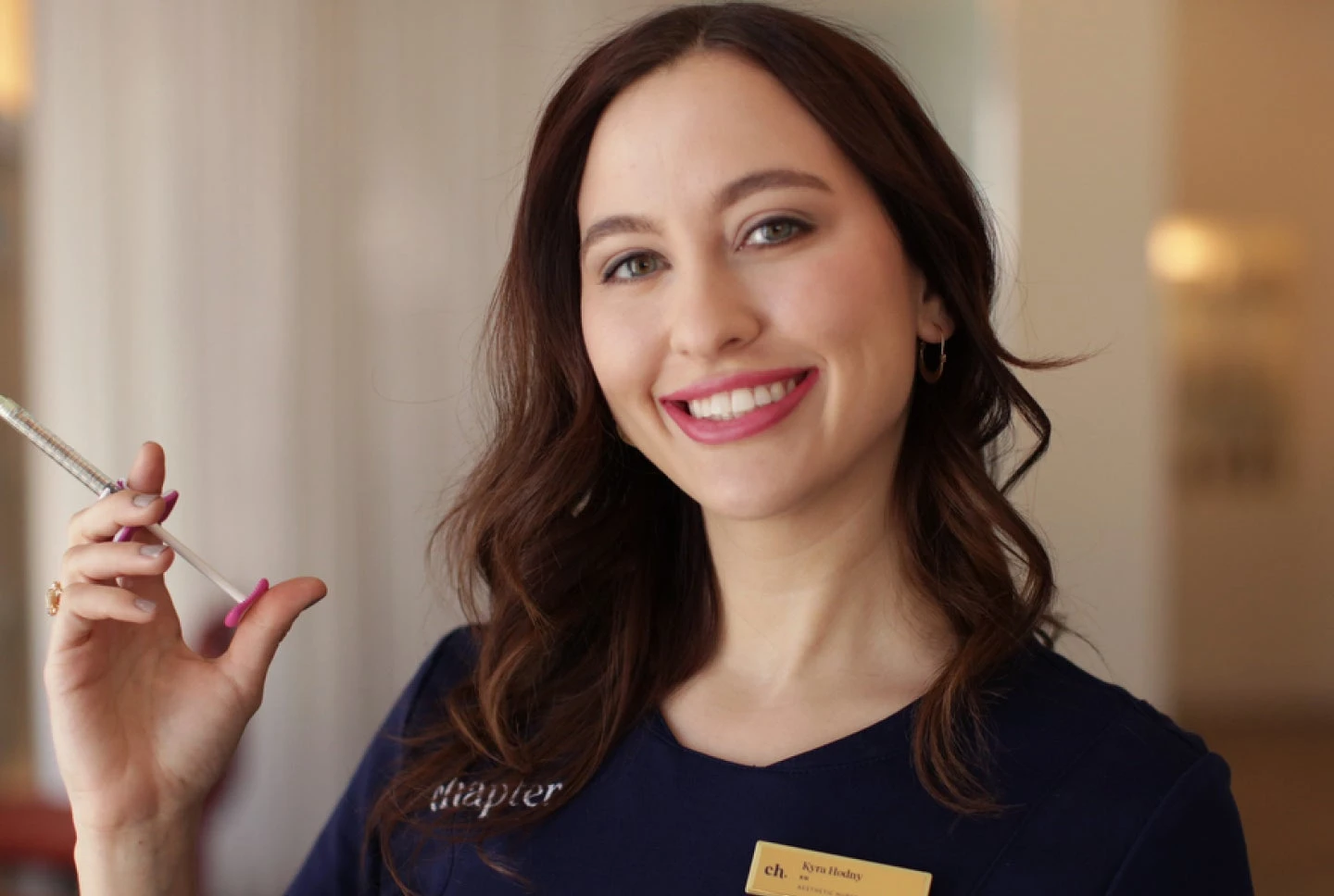 Chapter team member ready to give you a B12 vitamin injection.