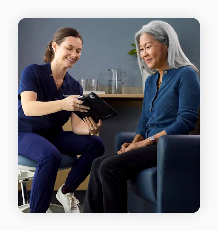 Patient reviewing flexible financing options