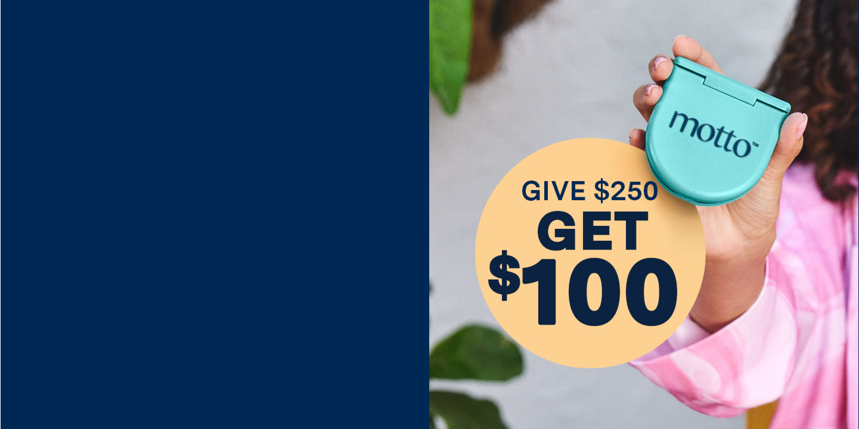 Motto: Give $250, get $100